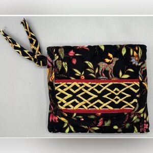 Vera Bradley Retired Pattern Asian Ming Black Floral Small Trifold Wallet